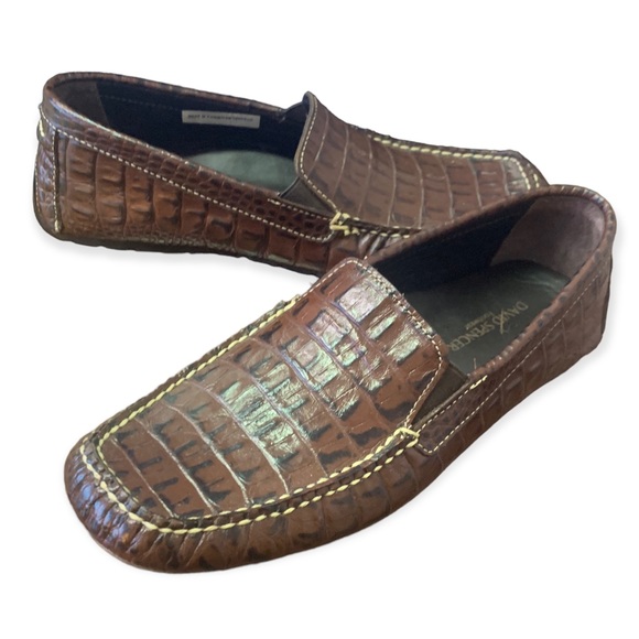 David Spencer Cortez Twin Gore Driving mocs Croco 8.5 - Picture 1 of 12